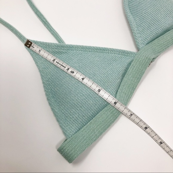 Green Ribbed Knit Bikini | Triangle, High Waisted - Picture 12 of 14